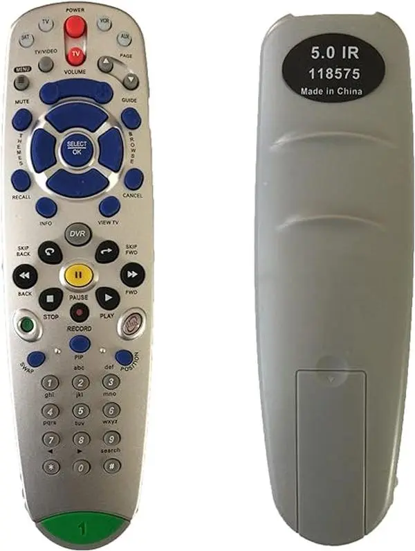 New Replacement Remote Fit for Dish Network 5.0 IR 118575 TV1 with TV, VCR, AUX, SAT
