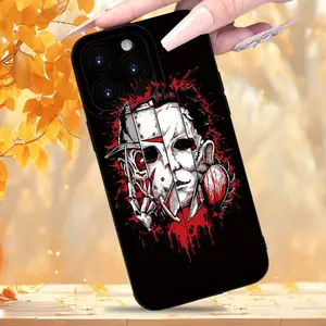 Horror Pattern Phone case for iPhone 16 Pro Max 15 Plus 14 13 12 11 XR XS  Anti-Scratch Shockproof TPU Bumper Drop-proof Cover