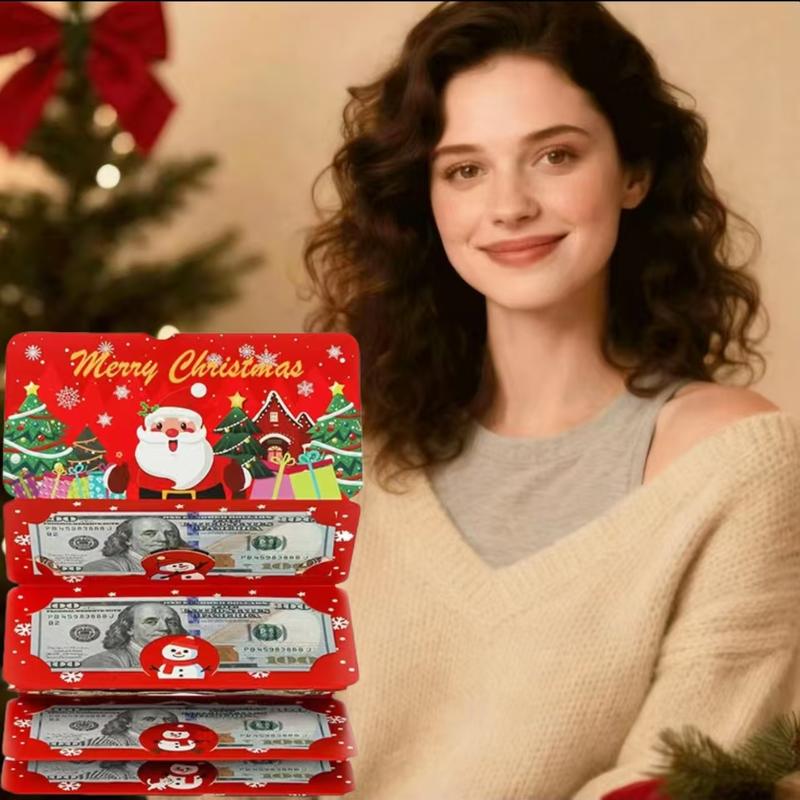 6 box Christmas Santa Dollar FoldingRed Envelopes Gold Stamping Gift Pack with Ribbon6 Slot DlY Holiday Cash Envelopes for Party andFestive Decorations,Money Christmas Cards withEnvelopes,Surprise Christmas Gifts,Birthday GiftsXmas Party Supplies