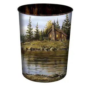 Waste Basket-Duck Cabin Scene Waste Basket-Duck Cabin Scene