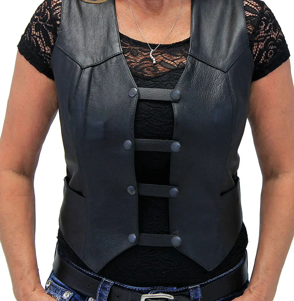 Black Leather Vest Extenders - Set Of 4 - #VC20250K