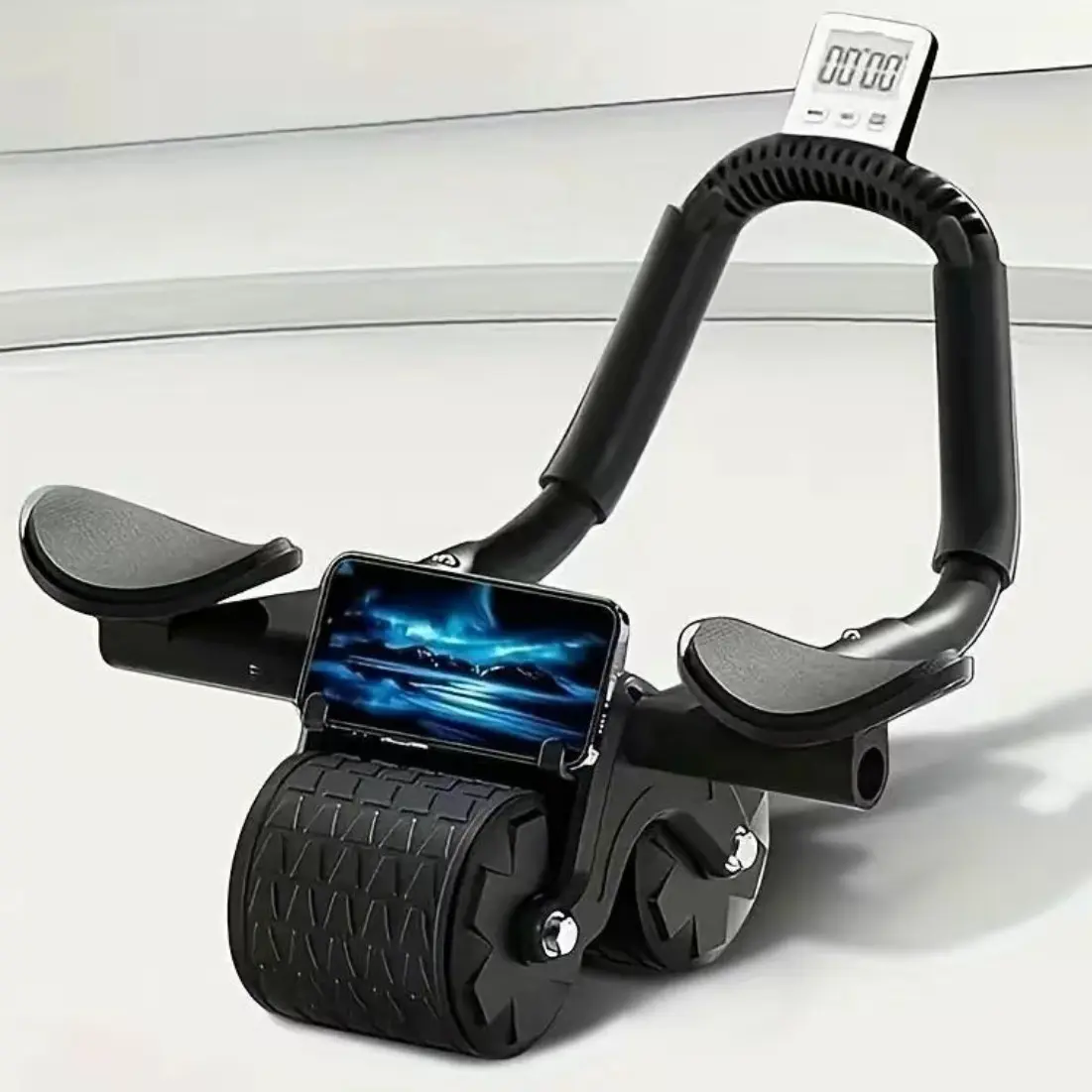ab roller wheel   workout Abdominal Fitness Wheel for Core Muscles Training Automatic Rebound Ab Roller with Timer 【Summervibes】