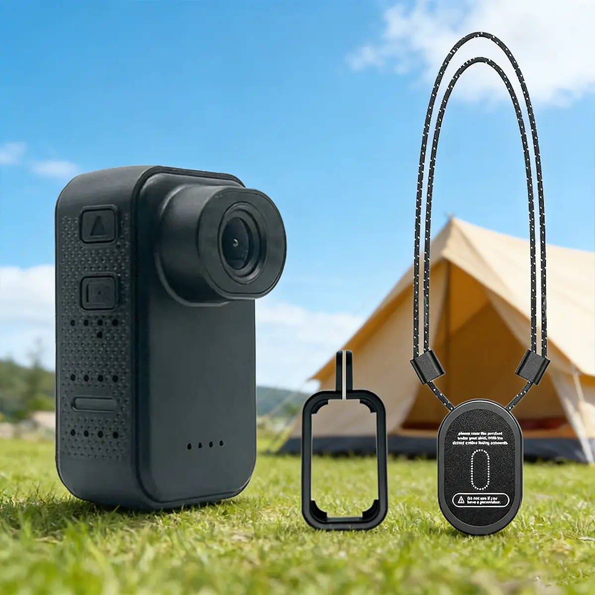1080P Mini Portable Action Camera - 120° Wide-Angle Glass Lens, 1.47-in HD IPS Display, Magnetic Neck Strap Mount, Compact Dual-Camera System, Digital Zoom, USB & AVI Support, Ideal for Outdoor Cycling, Security Patrols, Cmos, Live View