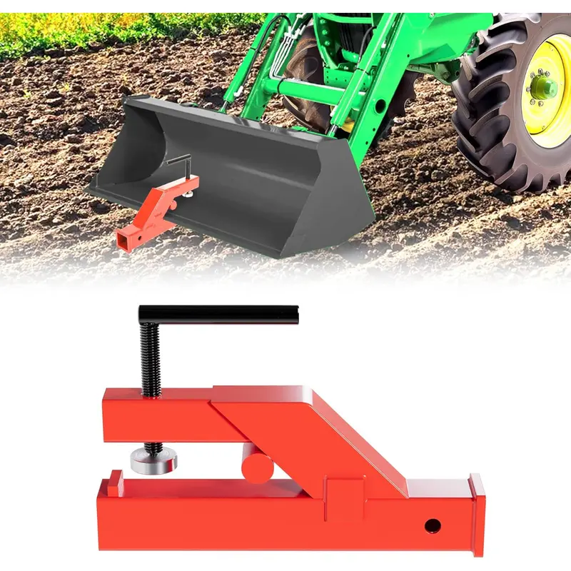 thumbnail image 2 of Clamp-On Trailer Hitch Receiver For Tractor Bucket - Fits Deere Bobcat Kubota - 2" Ball Mount 2 of 5