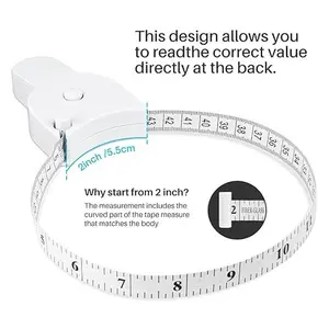 Body Measure 60in 150cm Lock Pin & Push Button Retract Ergonomic Portable Design 1 x 60in Mini Retractable Measure White for Fitness Sewing Crafts Automatic Multi-Purpose Measuring Tape