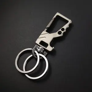 2Pcs Keychain EDC Keyring Bottle Opener Auto Car Key Holder Tactical Carabiner Key Chain Clip Llaveros Porte-Clés