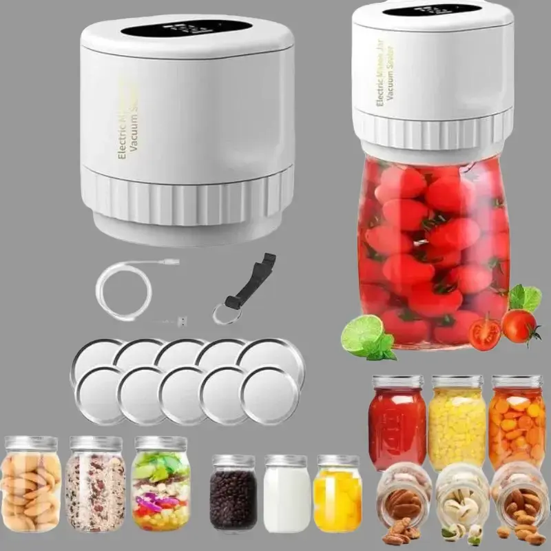2026 Model Kitchen Vacuum Jar Sealer - Airtight Food Storage Jar Accessory, Fits Wide-Mouth & Regular-Mouth Mason Jars, Maintains Freshness for Sealable Containers