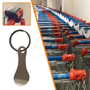 2pcs Wall-Mounted Indicator Plaques Replacement, Stainless Steel Shopping Cart Token Keychain, Classic Style Metal Coin for Supermarkets