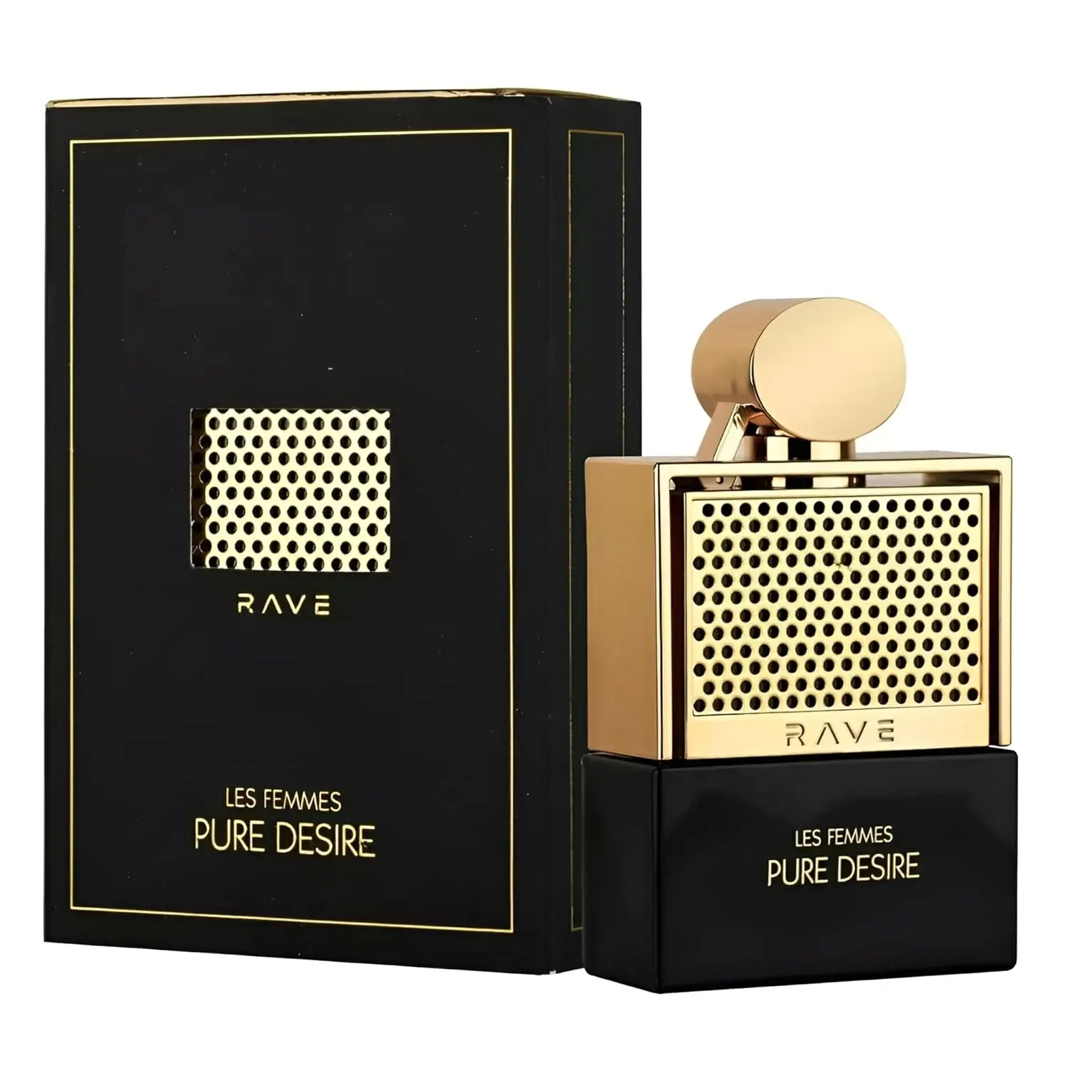 Lattafa Rave Pure Desire Gold Eau de Parfum for Women – 100ml (3.4oz) | Sweet, Fruity-Floral & Sensual Arabic Fragrance | Long-Lasting Scent | Perfumes Arabia