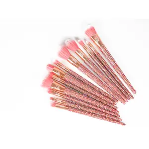 12 pc Bedazzled Bling Makeup Brush Set Pink