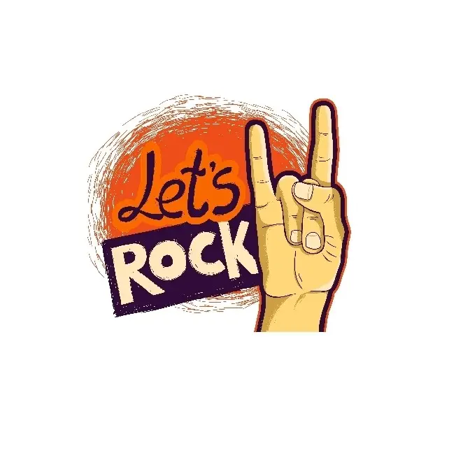LET'S ROCK sticker, rock and roll