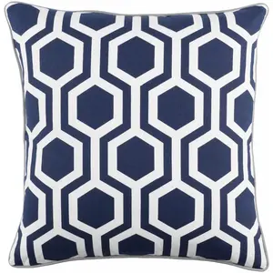 Ashuelot Navy Hexagon Pattern Accent Pillow - Clearance
