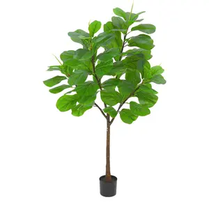 Artificial Fiddle Leaf Fig Tree 5.8ft Tall with 65 Decorative Leaves, Fake Fig Silk Tree in Pot, Artificial Tree in Plastic Pot for Home Office, Living Room, Corner Decor Indoor