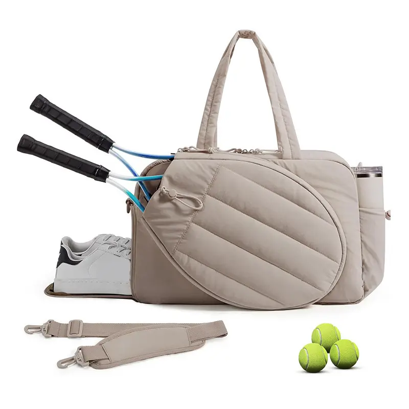 Womens Unisex Tennis Tote Bag Pickleball Racket Holder Designer Chain Lock Fashion Handbag Medium Sports Duffle Country Club Aesthetic
