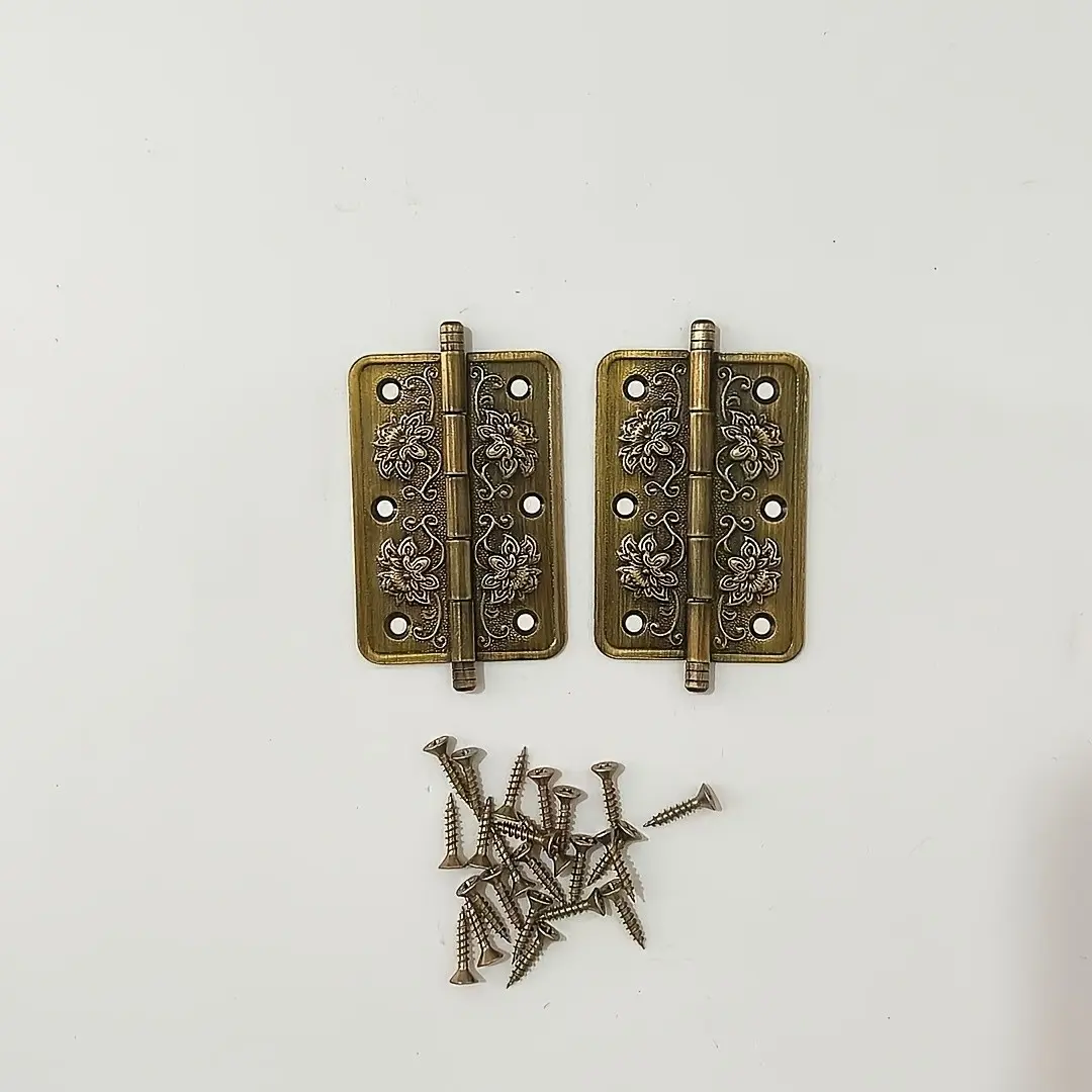 2 Sets Antique Brass Vintage Wooden Door Hinges, Suitable for Villas and Wood Doors, Home Renovation Tools, Durable and Stylish Design
