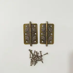2 Sets Antique Brass Vintage Wooden Door Hinges, Suitable for Villas and Wood Doors, Home Renovation Tools, Durable and Stylish Design