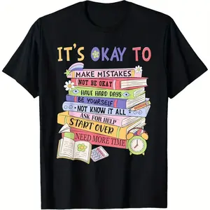 graphic tees It'S Okay To Not Be Okay Mental Health Awareness Support T-Shirt, Men'S T-Shirt - Summer Casual Short Sleeve Tee, Crew Neck, Perfect for Daily Wear & Holiday Gifts women