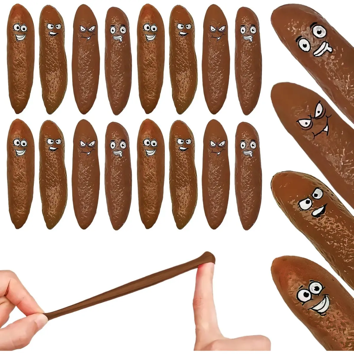 Fake Poop Slingshot Toys 16PCS, Funny Novelty Party Favors