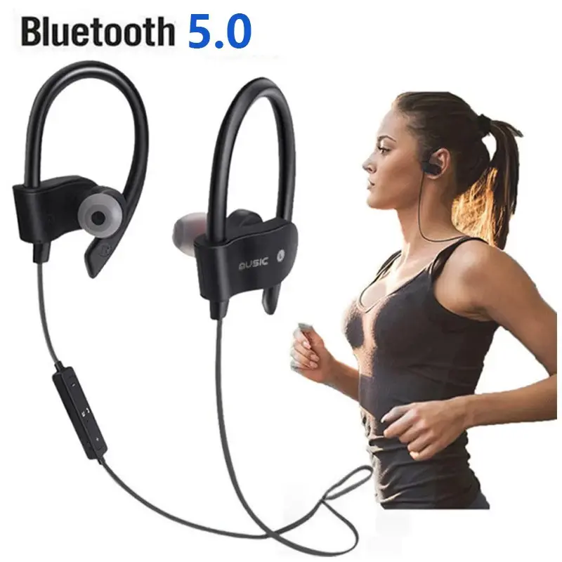Wireless Neckband Earphones with Earloop Ear Hooks, Bluetooth Headset with Mic, Handsfree Audio Device – Bluetooth-Controlled, Headset, Smartphone-Connected, Neck-Mounted, Tech-Integrated In-Ear Headphones, Bluetooth-Controlled In-Ear Headphones