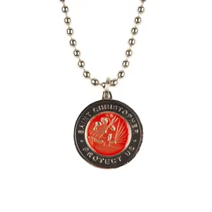 St. Christopher Necklace - Red/ Black
