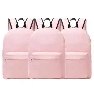 Pack of 3 Basic Backpacks for School Travel Sports Classic Durable Design Pink Versatile Practical Ideal for Multiple Uses