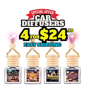 Cozy Cabin (4 Pack), Hanging Car Diffusers, Air Fresheners