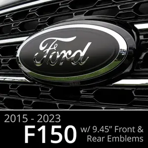 Emblem Overlay Insert Decals MATTE BLACK  Ford F150  2015-2023 Set of 2