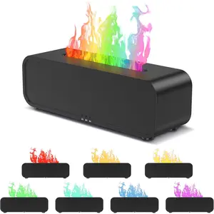 Colorful Flame Fire Diffuser Humidifier, 250 ml Ultrasonic Aroma Diffusers with 7 Colors Changing Oil Diffuser, Ultra-Quiet Aroma Essential