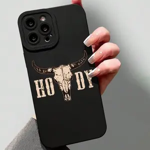 Western Cow Head Pattern Phone Case, Full Body Shockproof Phone Protective Cover, Fashion Phone Accessories Compatible with iPhone 11 12 13 14 15 Pro Max