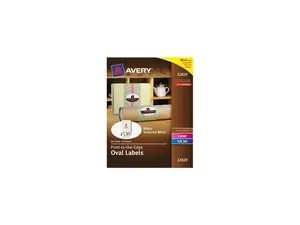 Avery Oval Print-to-the-Edge Easy Peel Labels Laser Matte White 2 x 3 1/3 80
