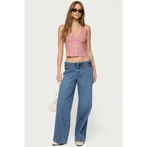 Livia Double Belt Low Rise Baggy Jeans