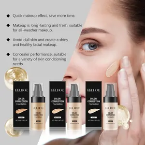 Eelhoe Color Correction Foundation, 3 Shades, 1oz, Long-Lasting, Smooth Application, Ideal for Daily Use and Christmas Parties