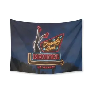 Treaty Oak Revival - No Vacancy Tapestry Funny Tapestries Durable Man Cave Wall Flag for College Dorm Room Decor Outdoor Party Banner Tree Design 40x60 Inchbedroom decor