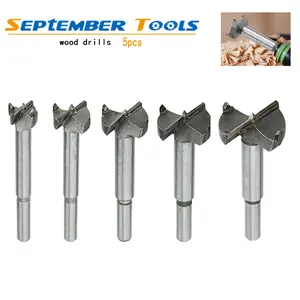 5pcs 15-35mm cemented carbide Wood Drills Wood Boring Hole Saw Cutter Tool Heavy Duty Hardware