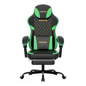 Ergonomic Office Chair  Silent-Rolling Height-Adjustable Computer Chair  Reclining Gaming Chair with Footrest  Dual-Purpose Gaming and Office Chair  High-Resilience Foam  Durable and Easy to Clean  Gift