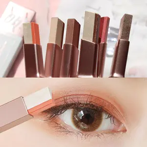 6pcs/set Pearlescent Two-color Eyeshadow Stick - Pearlescent Polarized Design, Waterproof and Smudge-proof, Smooth Application, Long-lasting Smoky Eyeshadow Pen, Suitable for Daily and Party Looks, Glitter Shimmer Eyeshadow