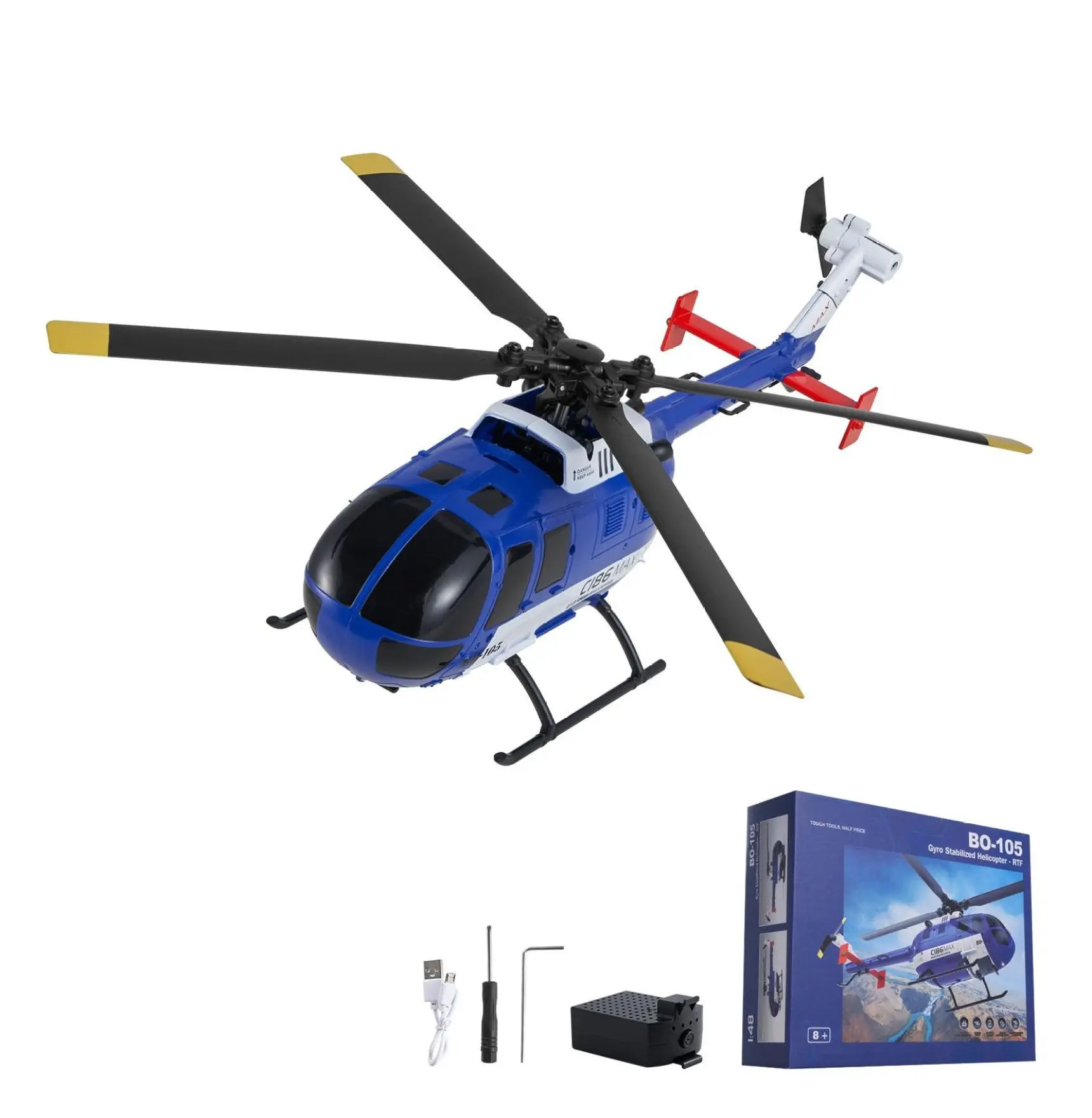 RC Helicopter 2.4GHz 4 Channel for Beginners - 6-Axis Gyro, LED Lights, One-Key Takeoff/Landing, Remote Control Airplane Toys for Kids 8+, Indoor Outdoor Ordinary Helicopter
