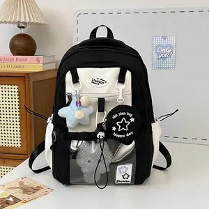 Stylish Nylon Backpack |   Lightweight, Spacious Design, Adjustable Straps, Front Mesh Pocket |   Perfect for School or Casual Use Smile Face Bag Smiley Face Bag