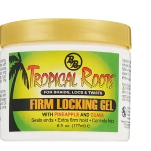 Bronner Brothers Tropical Roots Firm Locking Gel 6 OZ with Pineapple & Guava for Braids Locs & Twists Extra Firm Hold Controls Frizz Haircare