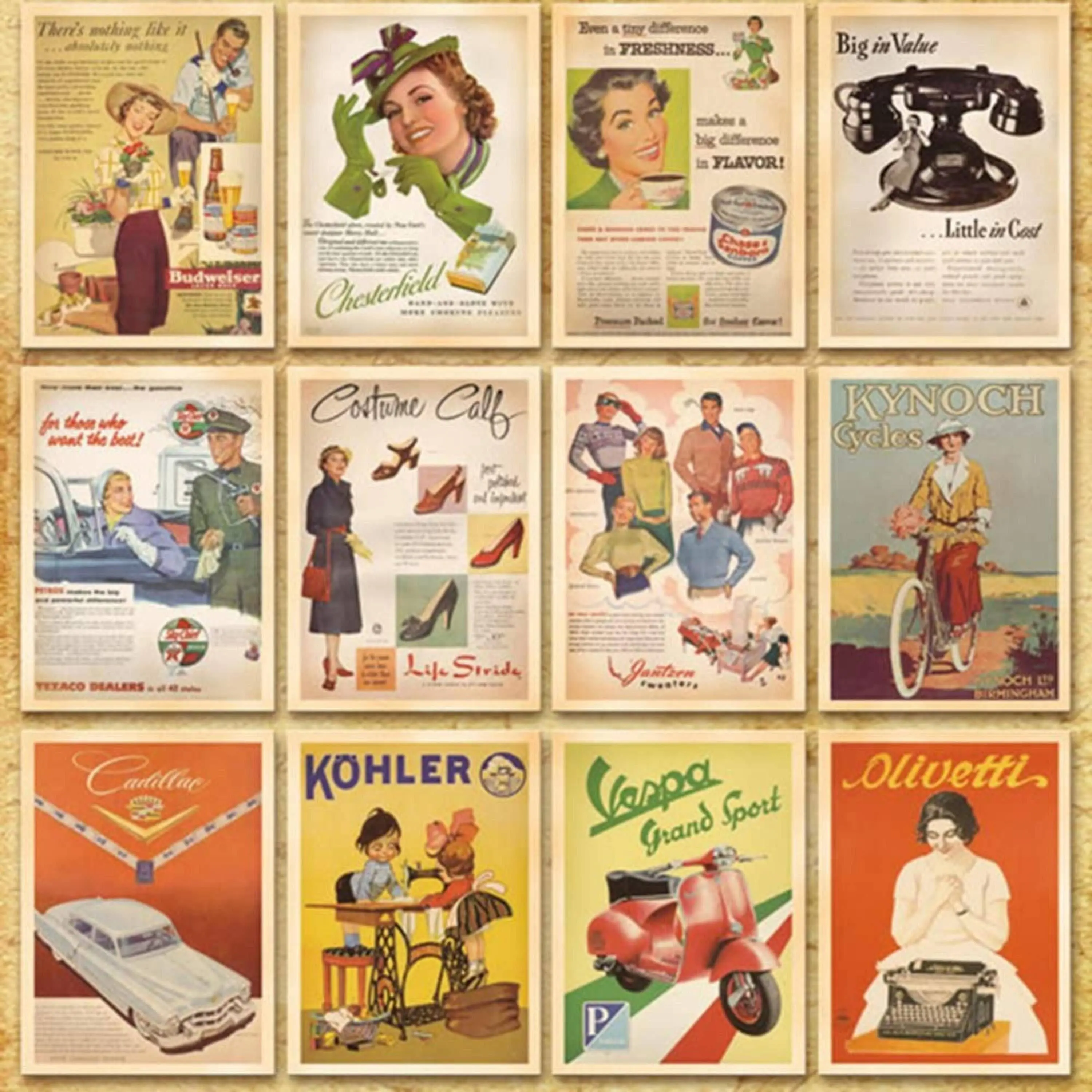 Vintage Styled Old Advertisement Postcards Vintage Styled Old Advertisement Postcards