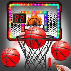 VATOS Basketball Hoop Indoor for Kids, Light up Basketball Hoops with 6 Color LED Lighting, Remote Controller, Scoreboard & 3 Balls, Over The Door Basketballs Game Toys Gifts for Kids 5-12 Boys Girls Visit the VATOS Store