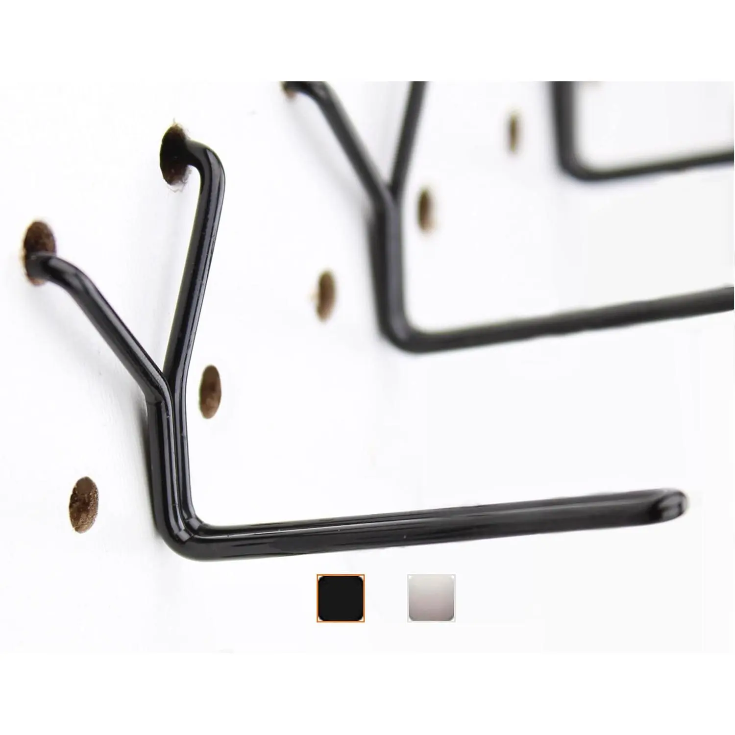 Steel Pegboard Hooks 50-Pack 2" L Hook, Black - Will Not Fall Out, Fits Any Peg Board - Organize Tools, Accessories, Workbench, Garage Storage, Kitchen, Crafts, , Retail