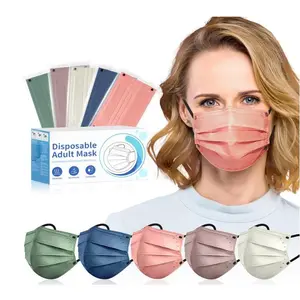 Face Mask Disposable Adult - 4 Ply Protection Masks 50 Pack Individually Wrapped Mask Multicolored Breathable Safety Masks for Women & Men
