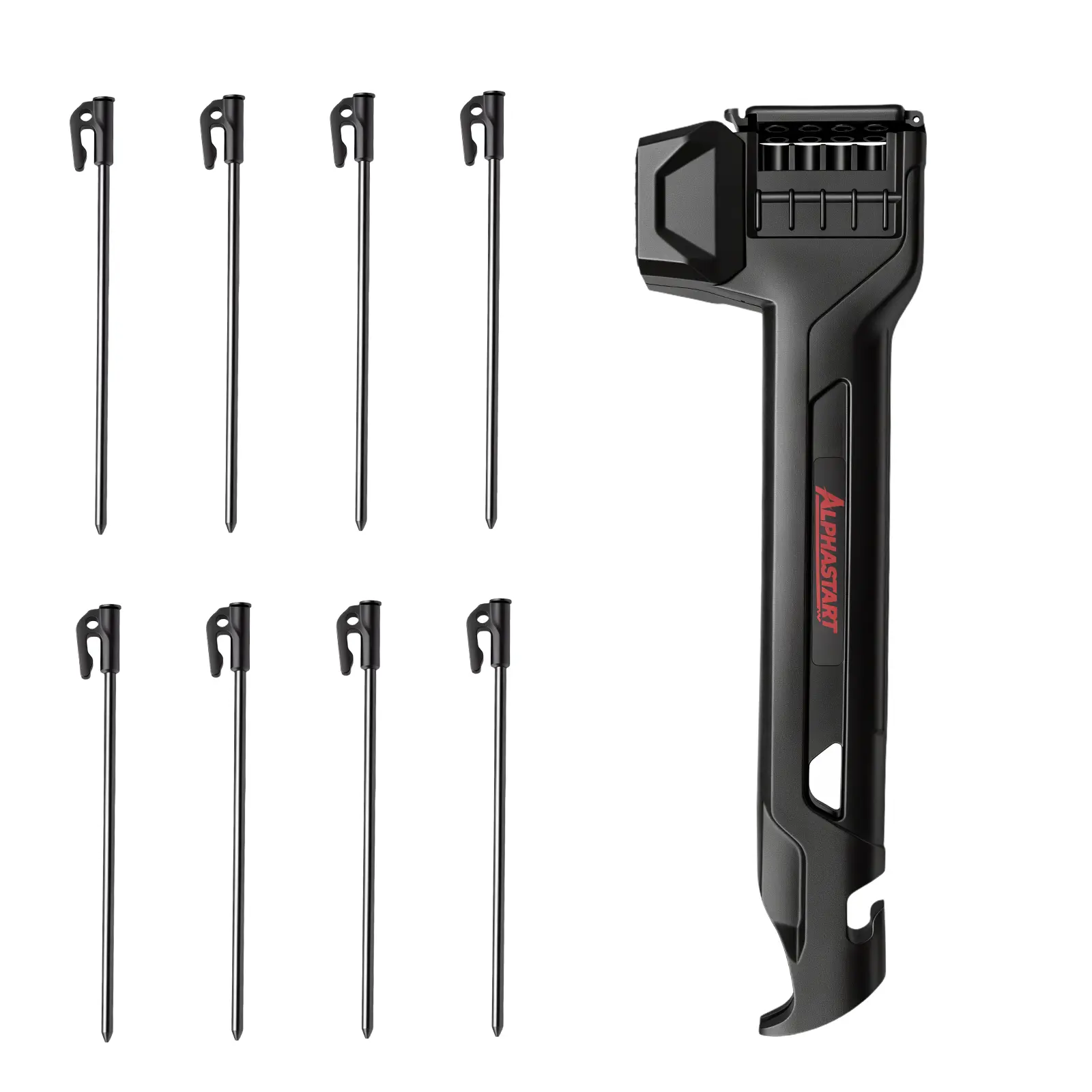 Multifunctional Camping Hammer, Lightweight 570g Aluminum Alloy Mallet with Tent Stake Driver and Puller, Bottle Opener - Outdoor Camping Accessories for Hiking & Backpacking
