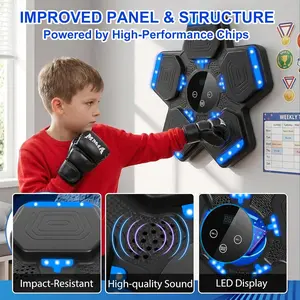 Smart Music Boxing Game Kids: Bluetooth Wall Mounted Punching Pad with 5 Hitting Targets - Family Indoor Activity Fitness - Ages 6-12 Boys Girls Birthday Gifts Including Boxing Gloves