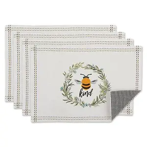 Design Imports Set of 4 Bee Kind Placemats