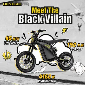 HEYBIKE-VILLAIN Electric Bike | Peak Power 4160W | 190N·m Torque | Top Speed 45 MPH | Range Up to 50 Miles | 52V 26Ah Removable Battery | All-Terrain Fat Tires | Hydraulic Suspension | IPX6 Waterproof | Magnetic Safety Cut-Off