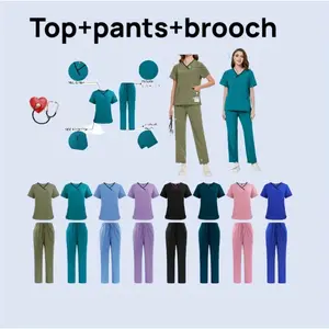 Comfortable and Durable Men's Hand-Washing Scrubs: Short Sleeve Uniforms for Clinics, Ideal for Doctors