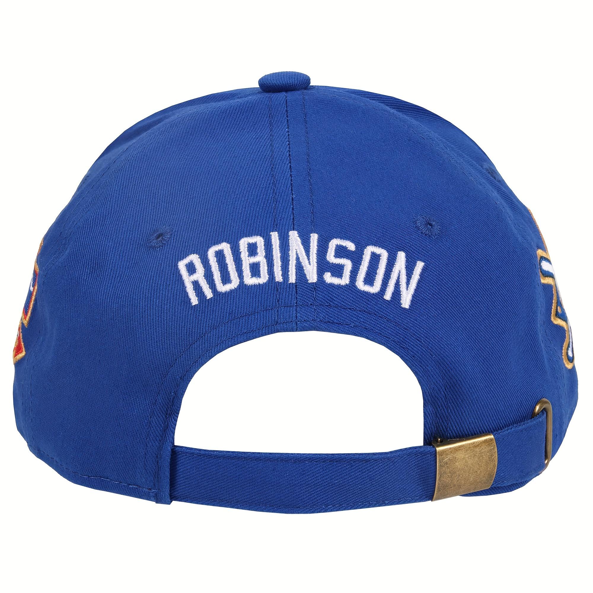 50th Patch #42 Robinson Baseball Day Men's Baseball Cap Blue Black Adjustable Curved Brim Outdoor Sport Hat Dad Cap Snapback Fitted 100% Polyester 3D Embroidery