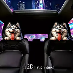 2pcs 11x10.2 inch Happy Husky Turtle Pattern Car headrest covers,Universal,easy to install,and durable car interior seat accessories.Suitable for daily commutes and travel,these are ideal gifts for car enthusiasts and as holiday presents,3.24CYJ-6